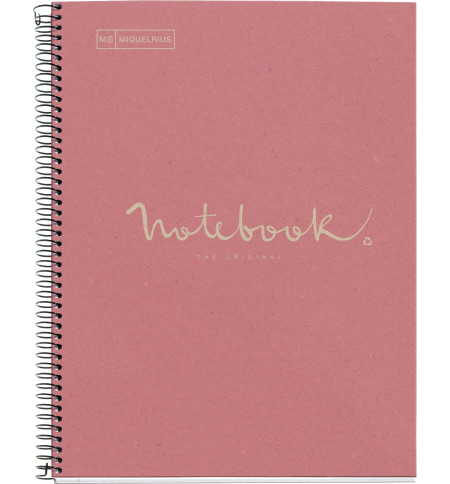 CAHIER NOTEBOOK MIQUELRIUS RECYCLE A4 SPIRALES 160P ROSE