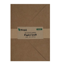 20 ENVELOPPES KRAFT 120G 162 X 229 MM