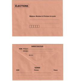 500 ENVELOPPES BULLE 114X162 / ELECTION LYCEE