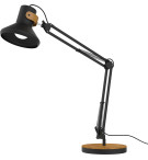 LAMPE BUREAU LED NOIR/BAMBOU