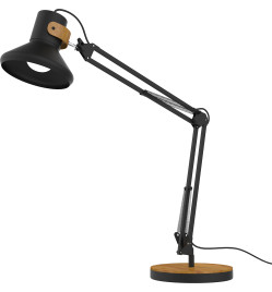 LAMPE BUREAU ARCHITECTE BAYA LED NOIR/BAMBOU