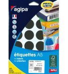 ETIQUETTES AUTOCOLLANTES DIAM 30mm NOIRES - PAQUET DE 240