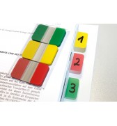MARQUE PAGE RIGIDE 3X25-JAUNE/VERT/ROUGE