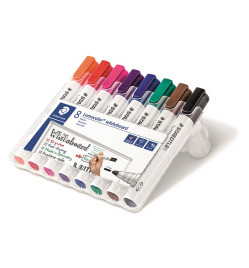 MARQUEUR EFFACABLE A SEC STAEDTLER 351 POINTE OGIVE - 8 ASSORTIS