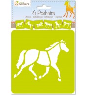 SET 6 POCHOIRS CHEVAUX ASSORTIS