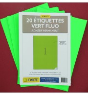 20 ETIQUETTES VERT FLUO 210X297MM