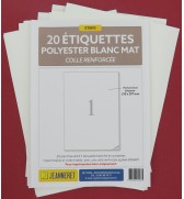 ETIQ POLYESTER BLANC MAT 210X297/SACHET 20