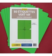 80 ETIQUETTES VERTES 105X148,5MM SUR PLANCHE A4