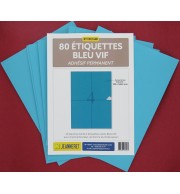 80 ETIQUETTES BLEUES 105X148,5MM SUR PLANCHE A4