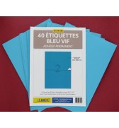 ETIQUETTES LASER BLEU 210X148/SACHET 40