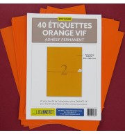 40 ETIQUETTES ORANGE 210X148,5MM SUR PLANCHE A4