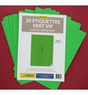 20 ETIQUETTES VERTES 210X297MM SUR PLANCHE A4