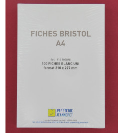 FICHES BRISTOL 210X297 BLANC UNI / PAQ 100