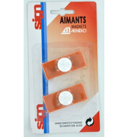 AIMANTS 23X55mm ROUGES - PAQUET DE 2