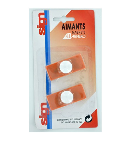 AIMANTS 23X55mm ROUGES - PAQUET DE 2